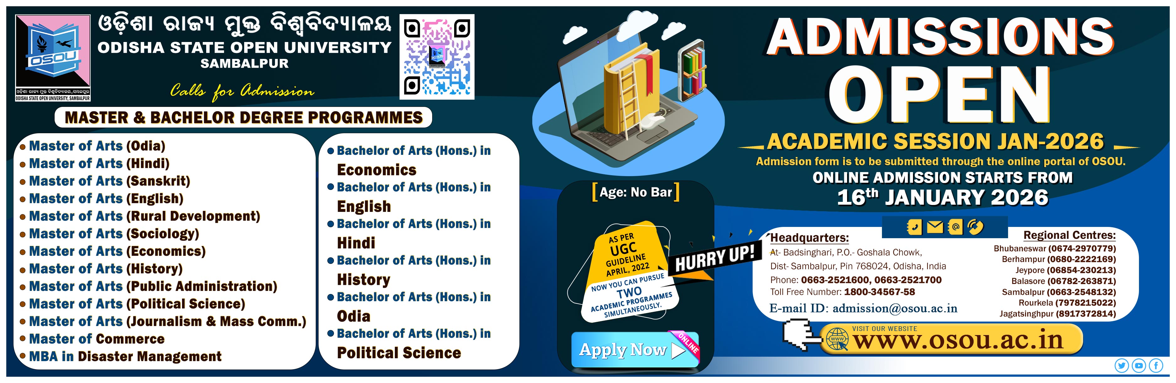 ADMISSION OPEN_JAN 2026 OSOU